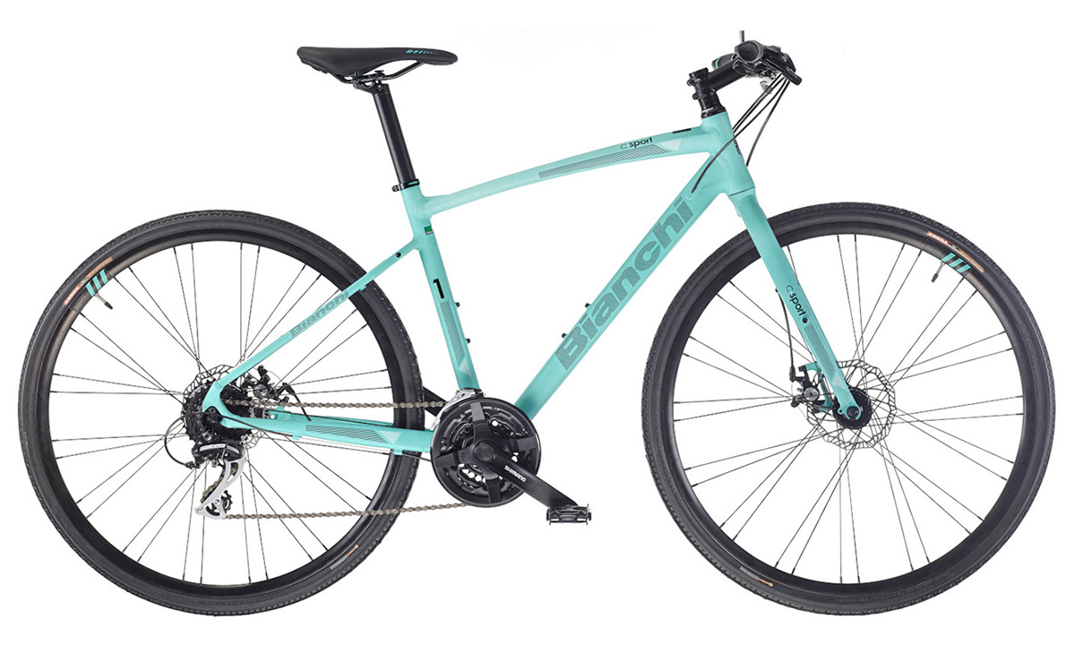 Фотографія Велосипед Bianchi C-Sport 1 28" (2020) 2020 Бірюзовий